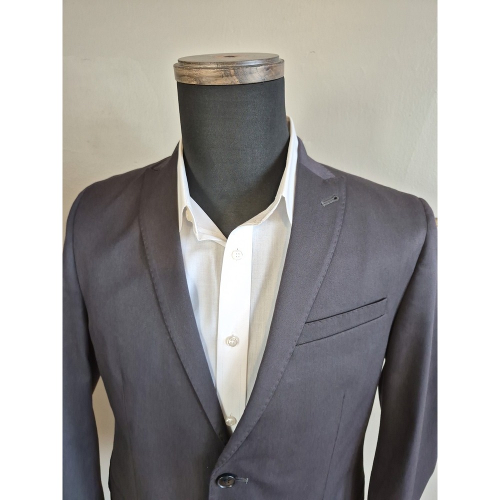 Egara Mens Extreme Slim Fit Sports Coat 40S Charcoal Gray 2 Button Blazer